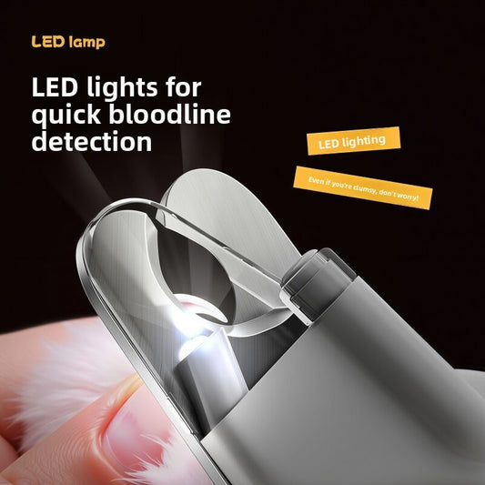 LED Light Pet Nail Clippers Ergonomic Safety Trimmer