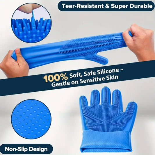 Silicone Pet Bath Massage Gloves