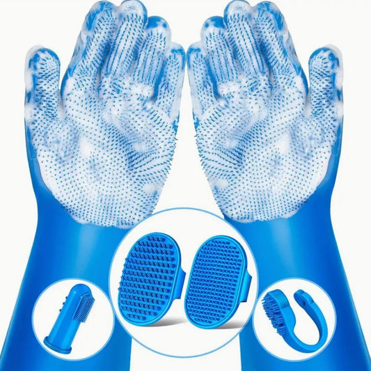 Silicone Pet Bath Massage Gloves